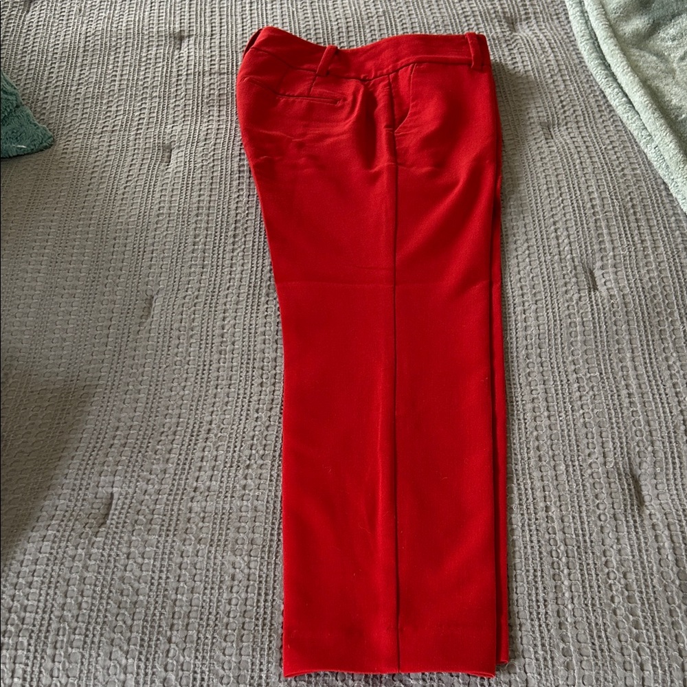 Elegant Red Women's Cropped Pants